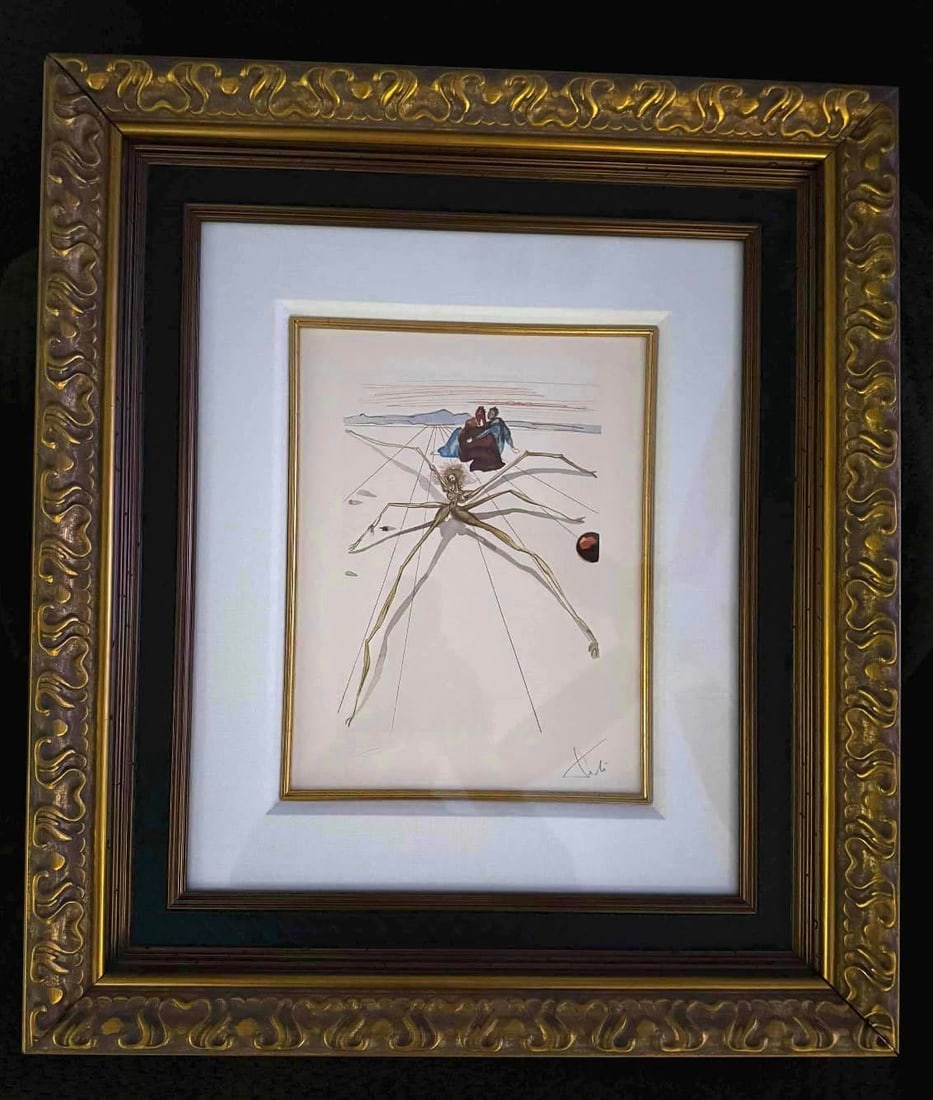 Divine Comedy Purgatory 17: Salvador Dali "Divine Comedy Purgatory 17" Wood engraving in color 1959 - 1963 size: 13" x 10 3/8" image size Signed in pencil lower right corner. Professionally framed / comes with updated Appraisal