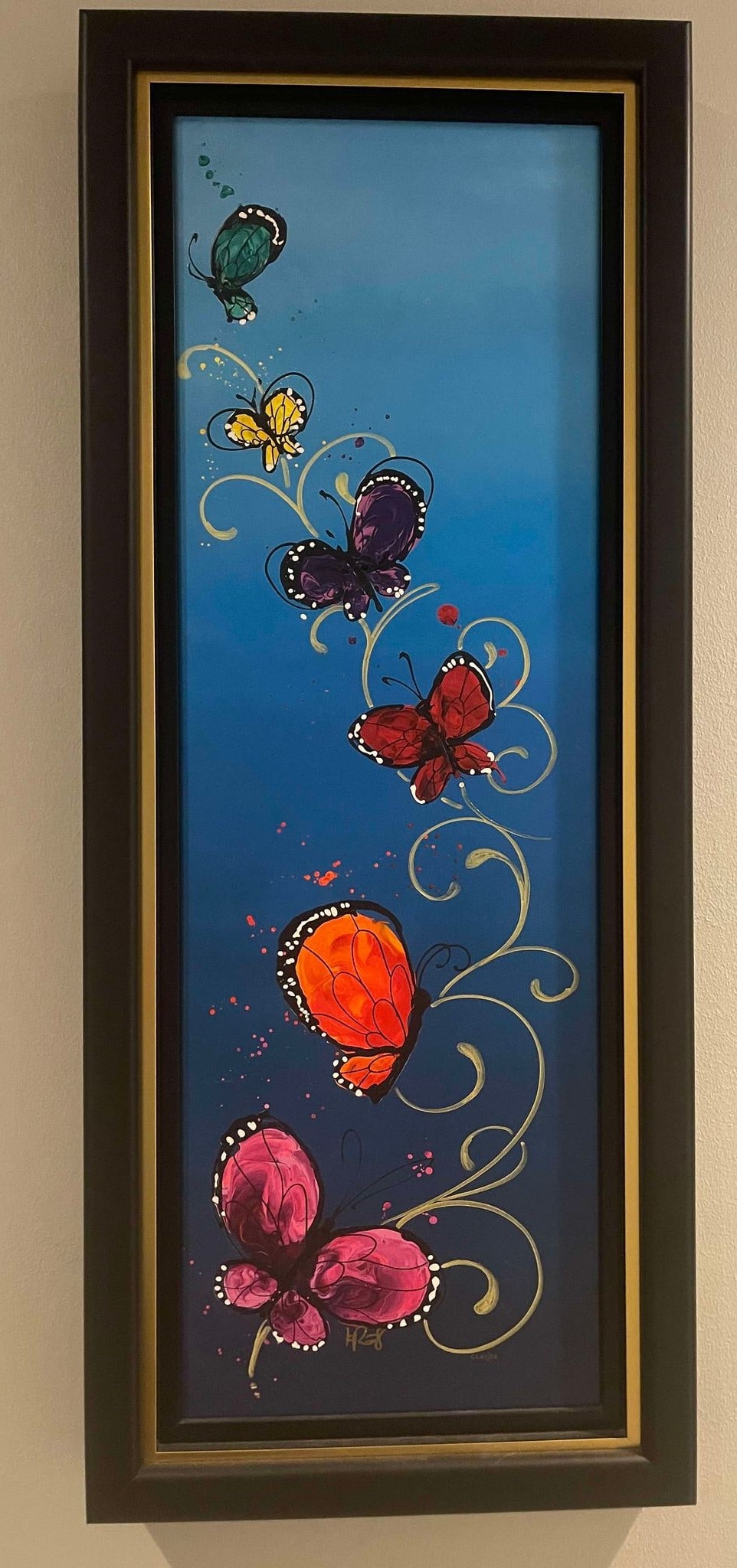 Kre8 Wings of Fruition: Kre8 "Wings of Fruition" 2021 36" x 12" Image size Giclee in color with hand-embellishment on canvas. Hand-signed by the artist. From the roman numbered edition of 200 examples. Gallery Framed, COA,