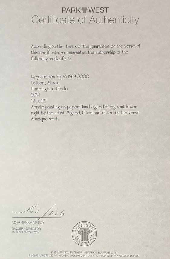 Allison Lefcort Hummingbird Circle UNIQUE - 3