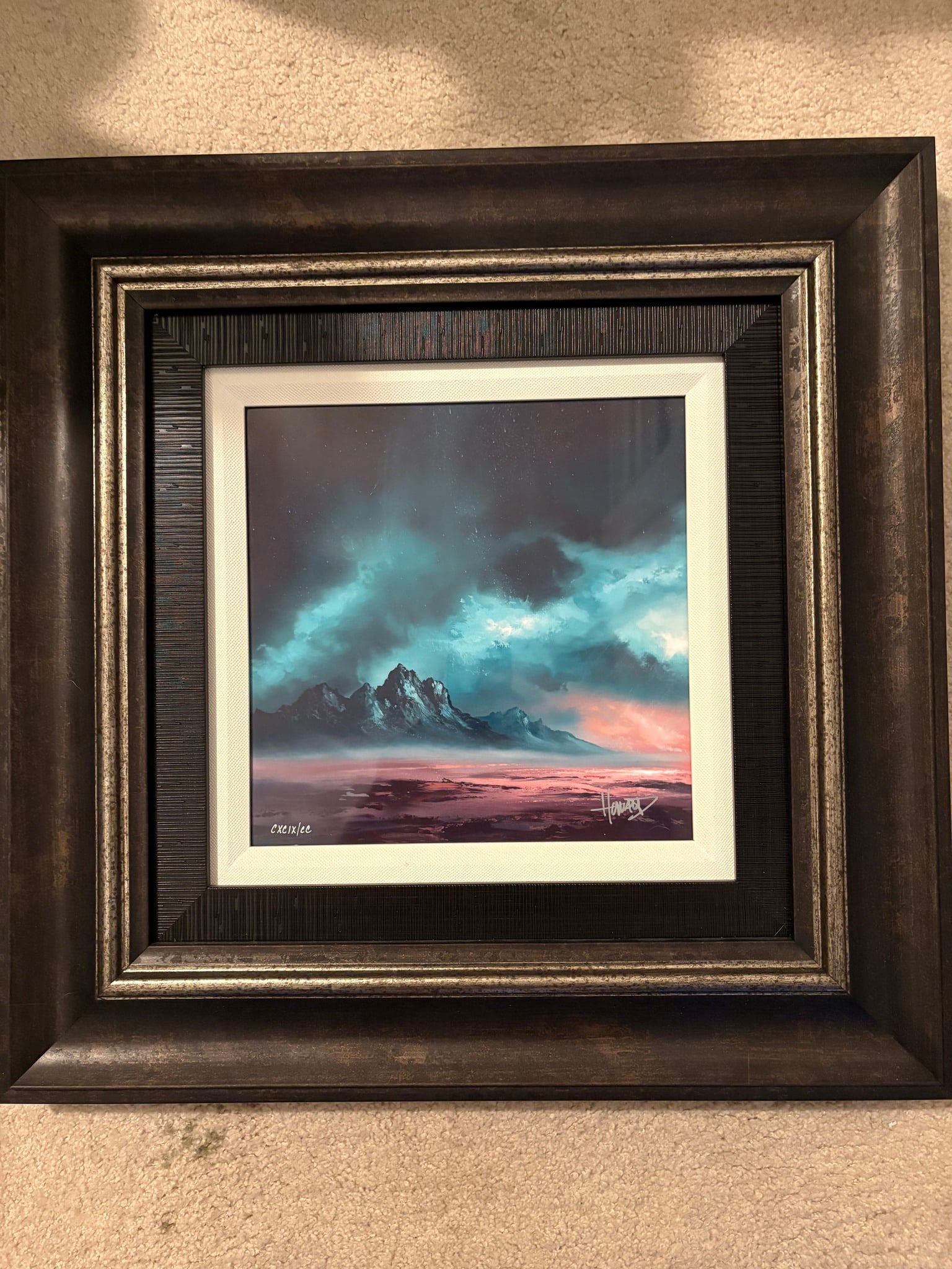 Ashton Howard Blue Oak: Ashton Howard "Blue Oak" on metal Gallery framed SB