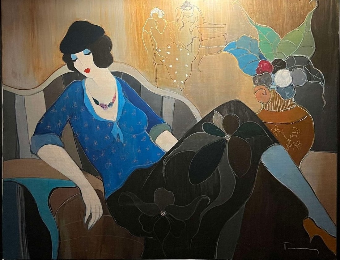 Itzchak Tarkay A Break From Tea UNIQUE - 2