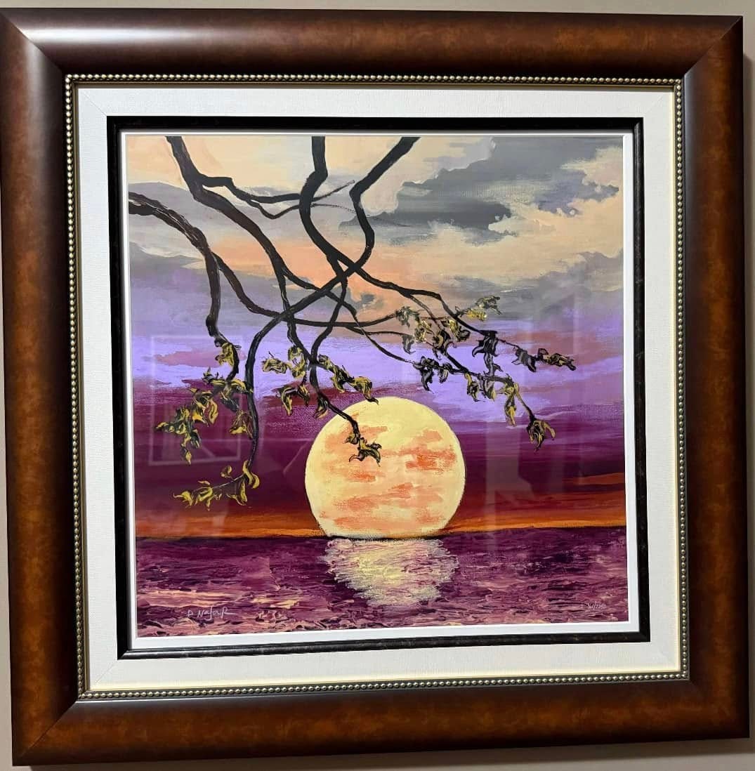 David Najar Calm of the Night: David Najar "Calm of the Night" 2017 18" x 18" image size Giclee in color on paper. Hand-signed in pencil lower left by the artist. LE COA