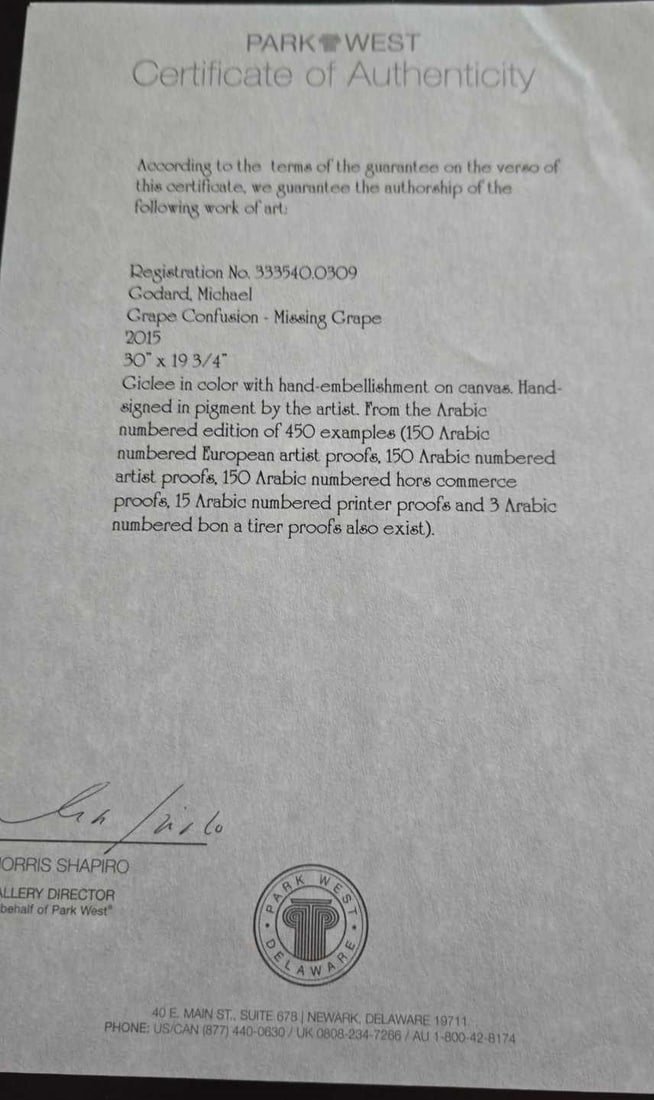 Michael Godard Grape Confusion - Missing Grape - 3