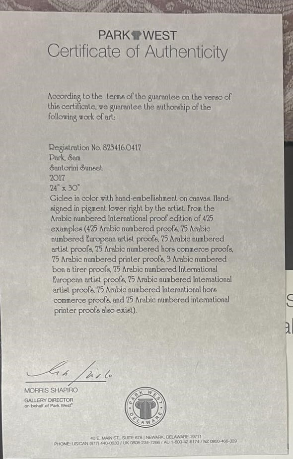 Sam Park Santorini Sunset - 2