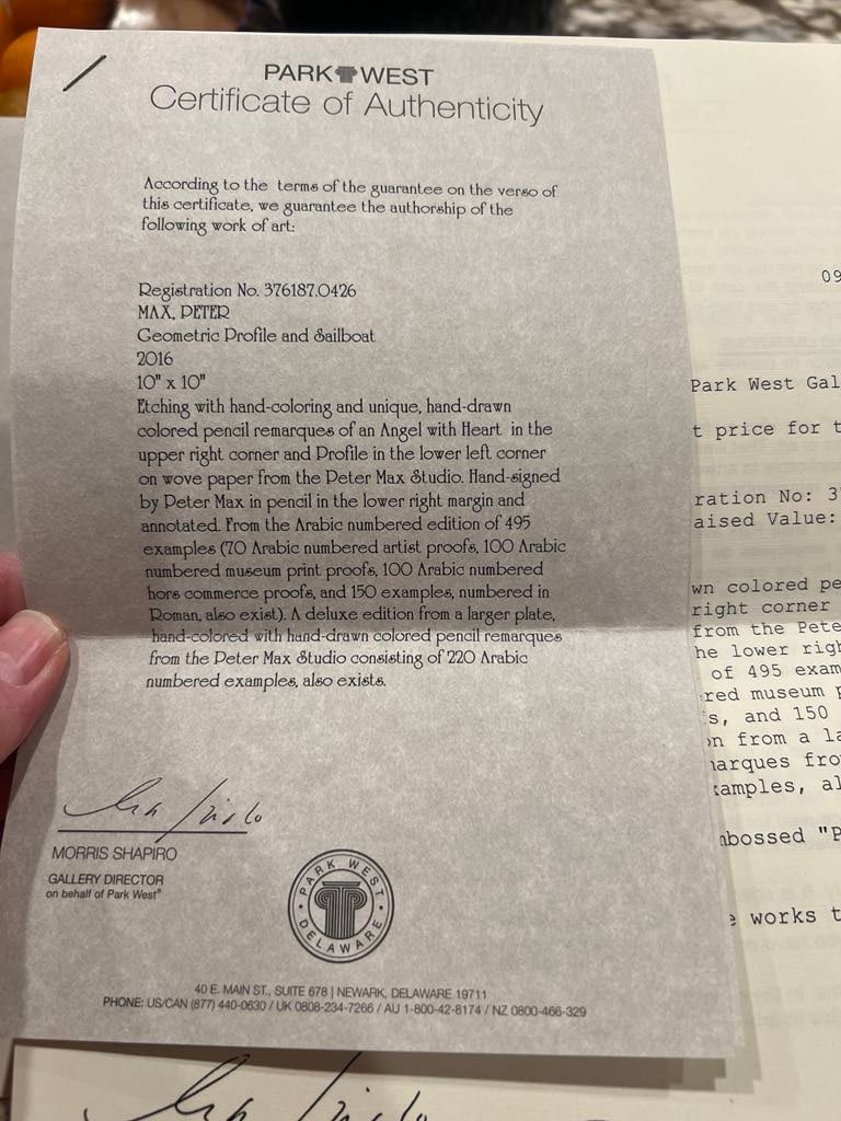 Peter Max Geometric Profile and Sailboat - 2