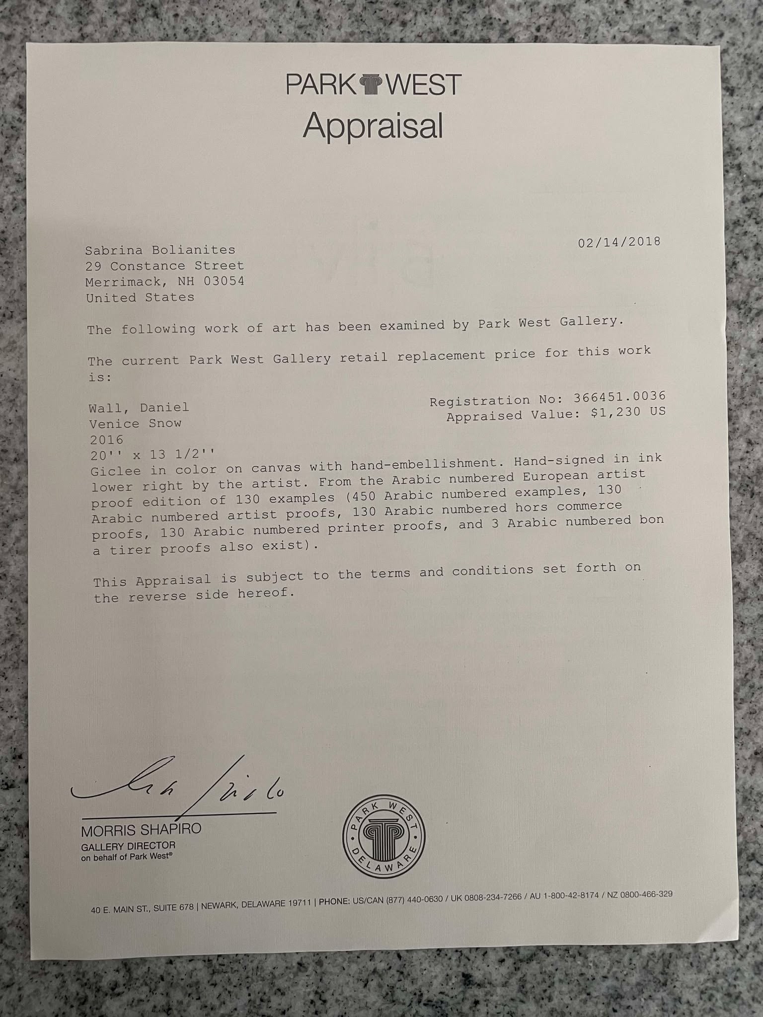 Daniel Wall Venice Snow - 4