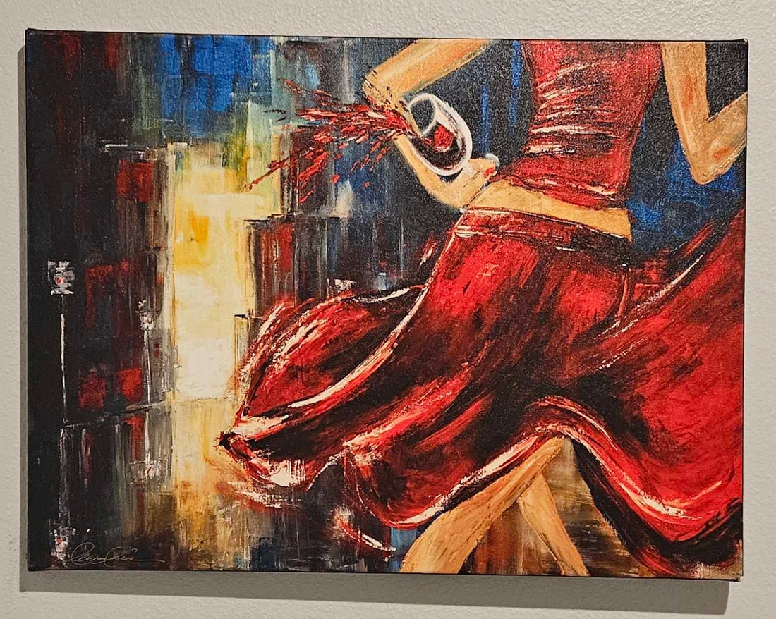 Leanne Laine Paint the Town Red: Leanne Laine "Paint the Town Red" 24" x18" image size Giclee on canvas