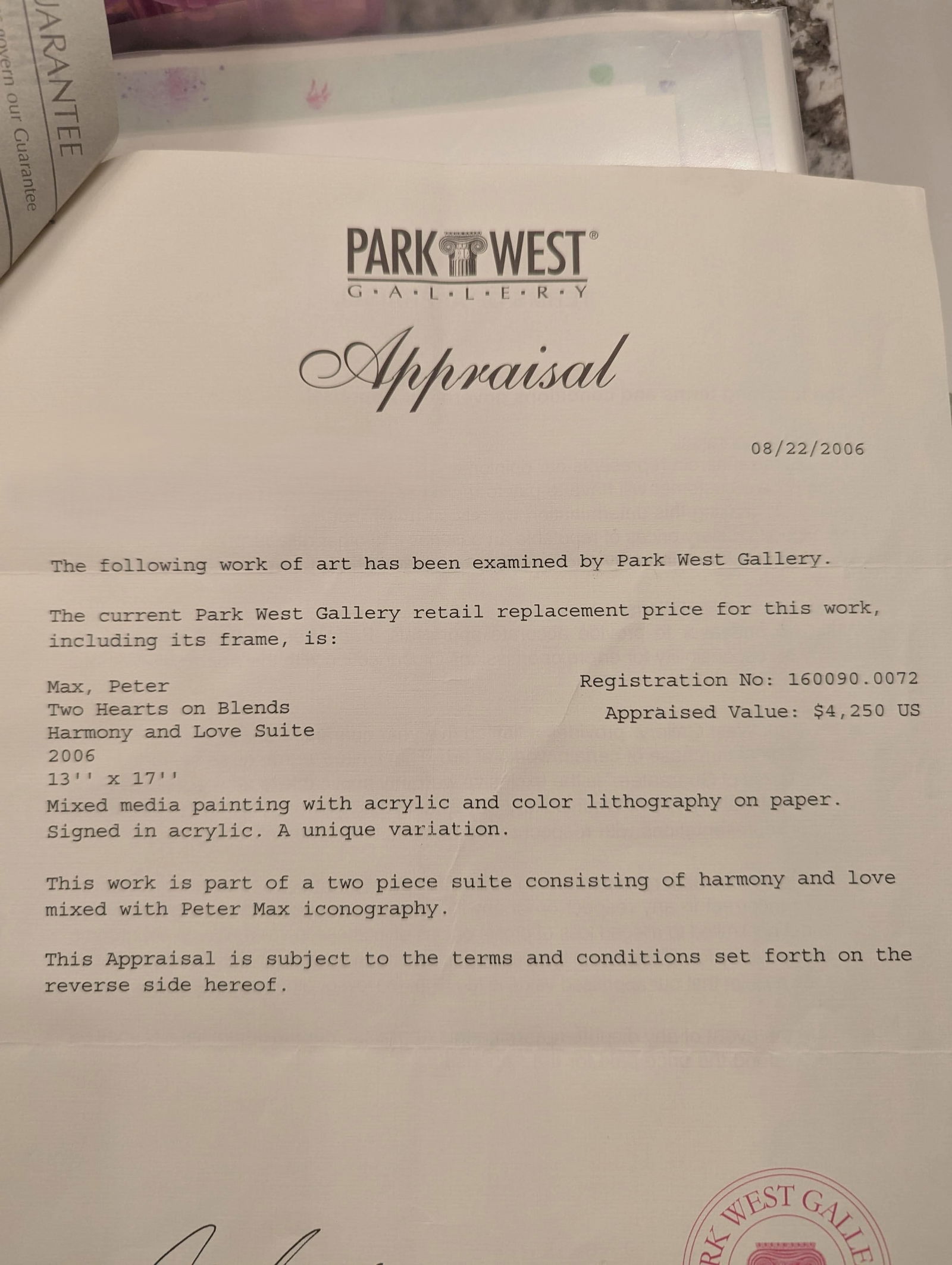 Peter Max 'Two Hearts on Blends" - 2