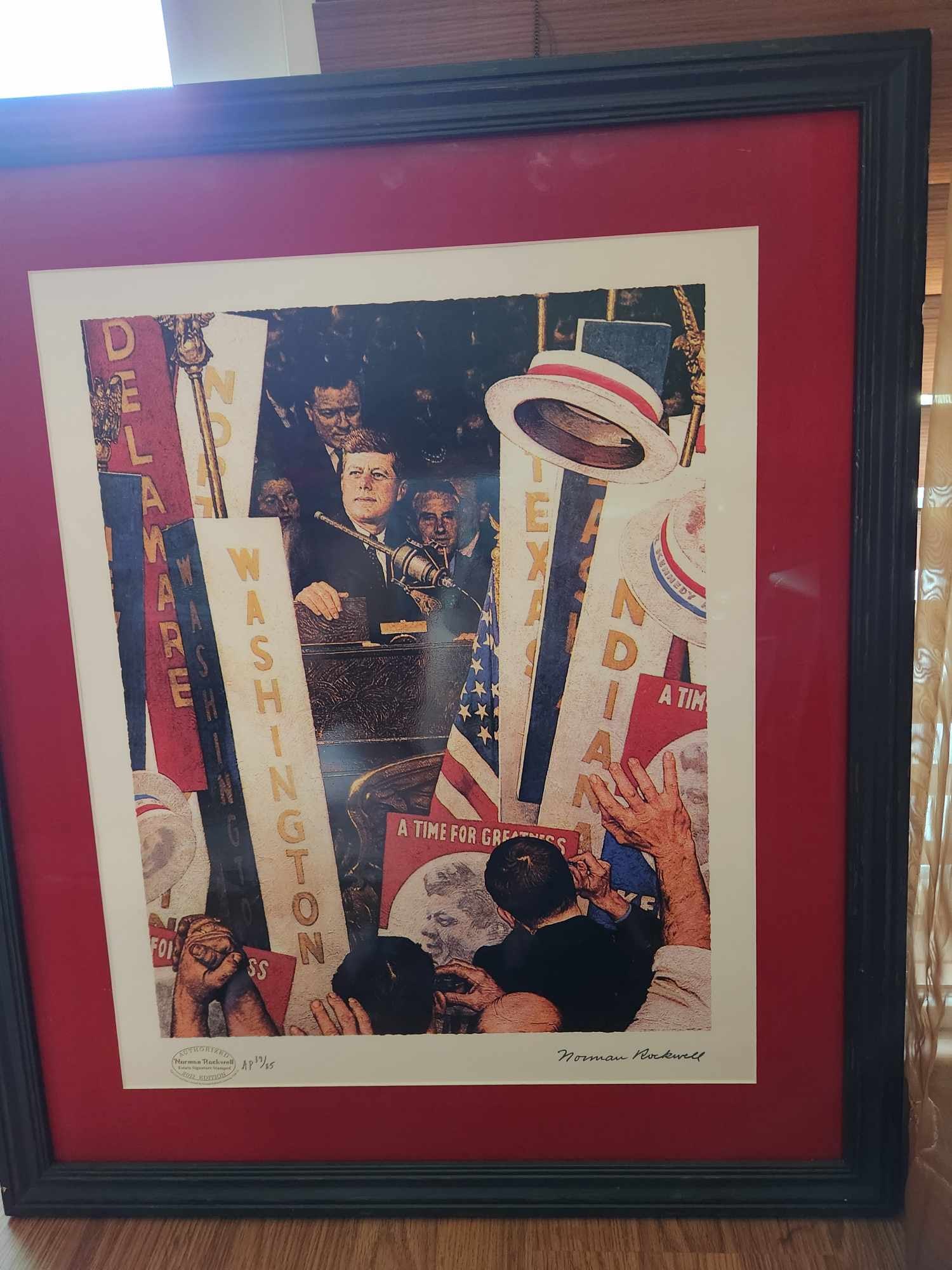 Norman Rockell "A Time for Greatness": Norman Rockwell "A Time for Greatness" 2012 18 3/4" x 14 7/8" image size Seriolithograph in color on archival paper. Signed in the plate with the artist's estate authorized facsimile signature lower