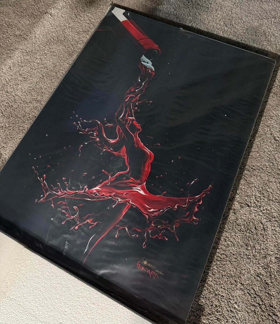 Michael Godard "Wine Dance: Michael Godard "Wine Dance" Giclee on canvas. SN edition from the gallery still wrapped in plastic. Signed on back.