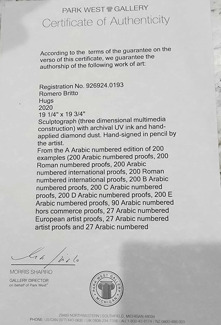 Romero Britto "Hugs" - 2