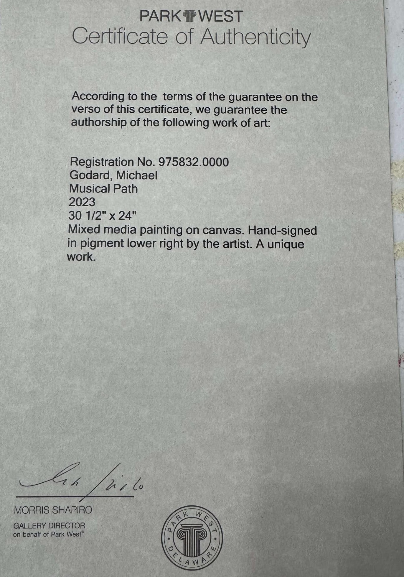 Michael Godard "Musical Path" Unique - 2