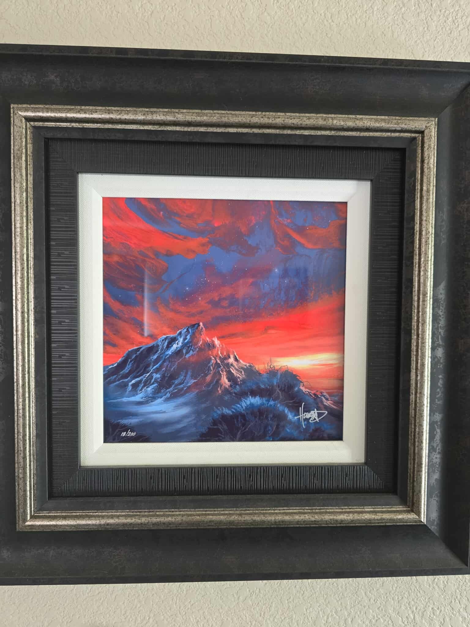 Ashton Howard "Night Ridge": Ashton Howard "Night Ridge" 2021 Digital Multiple on aluminum through dye sublimation. Hand-signed by the artist. Gallery framed, COA, Appraisal. MS