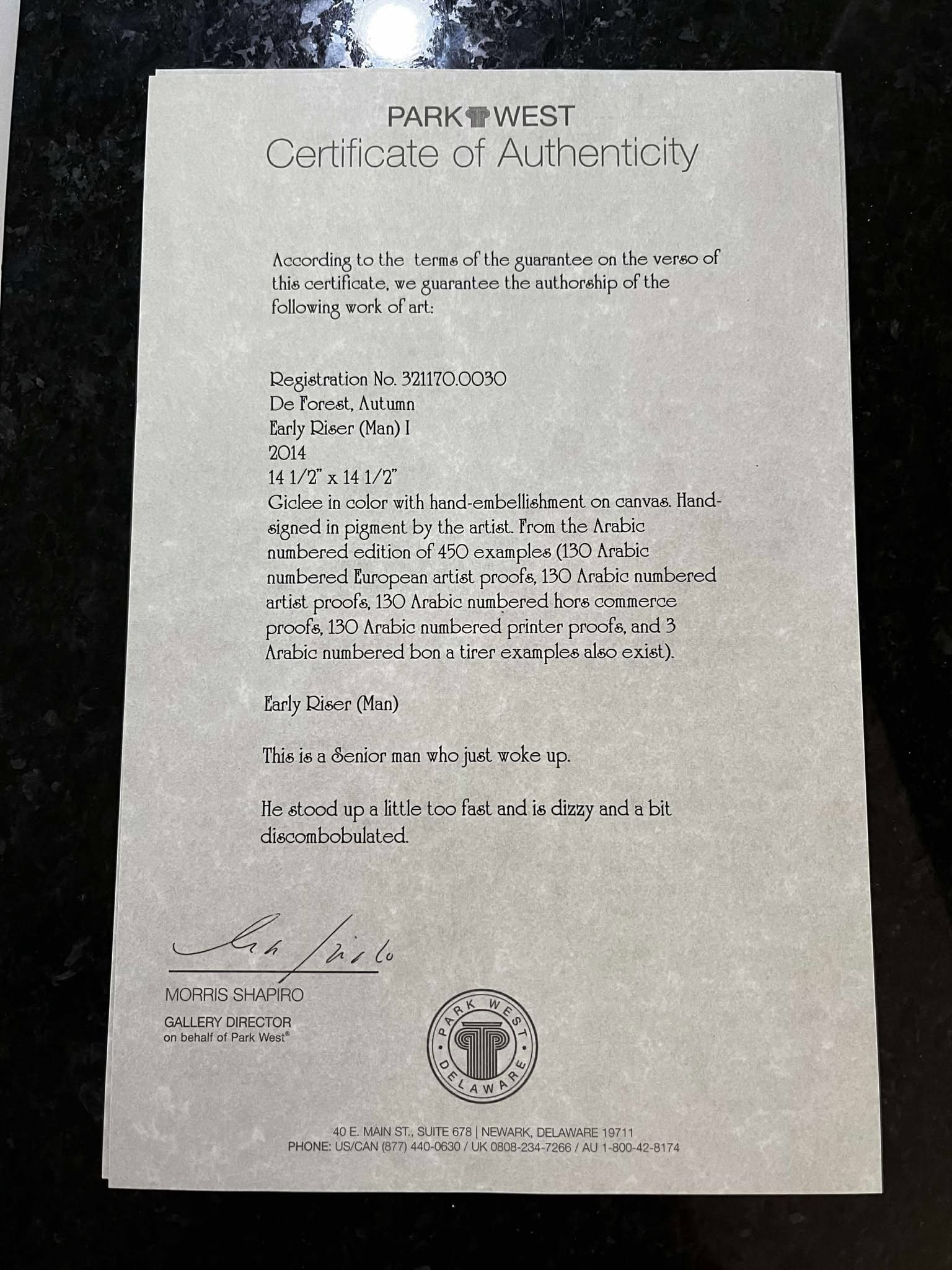 Autumn De Forest "Early Riser (Man) I" - 4