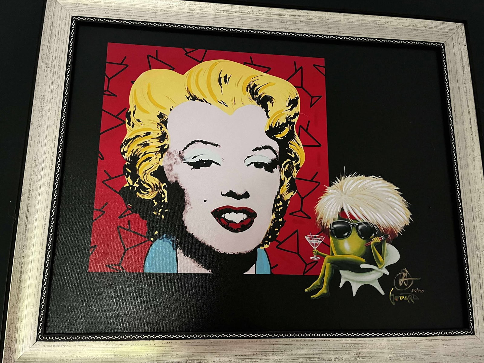 Michael Godard "Marilyn": Michael Godard "Marilyn" 2018 17 1/2" x 23" image size Giclee in color with hand-embellishment on canvas. Hand-signed in ink lower right by the artist. Gallery framed, COA, Appraisal. DS