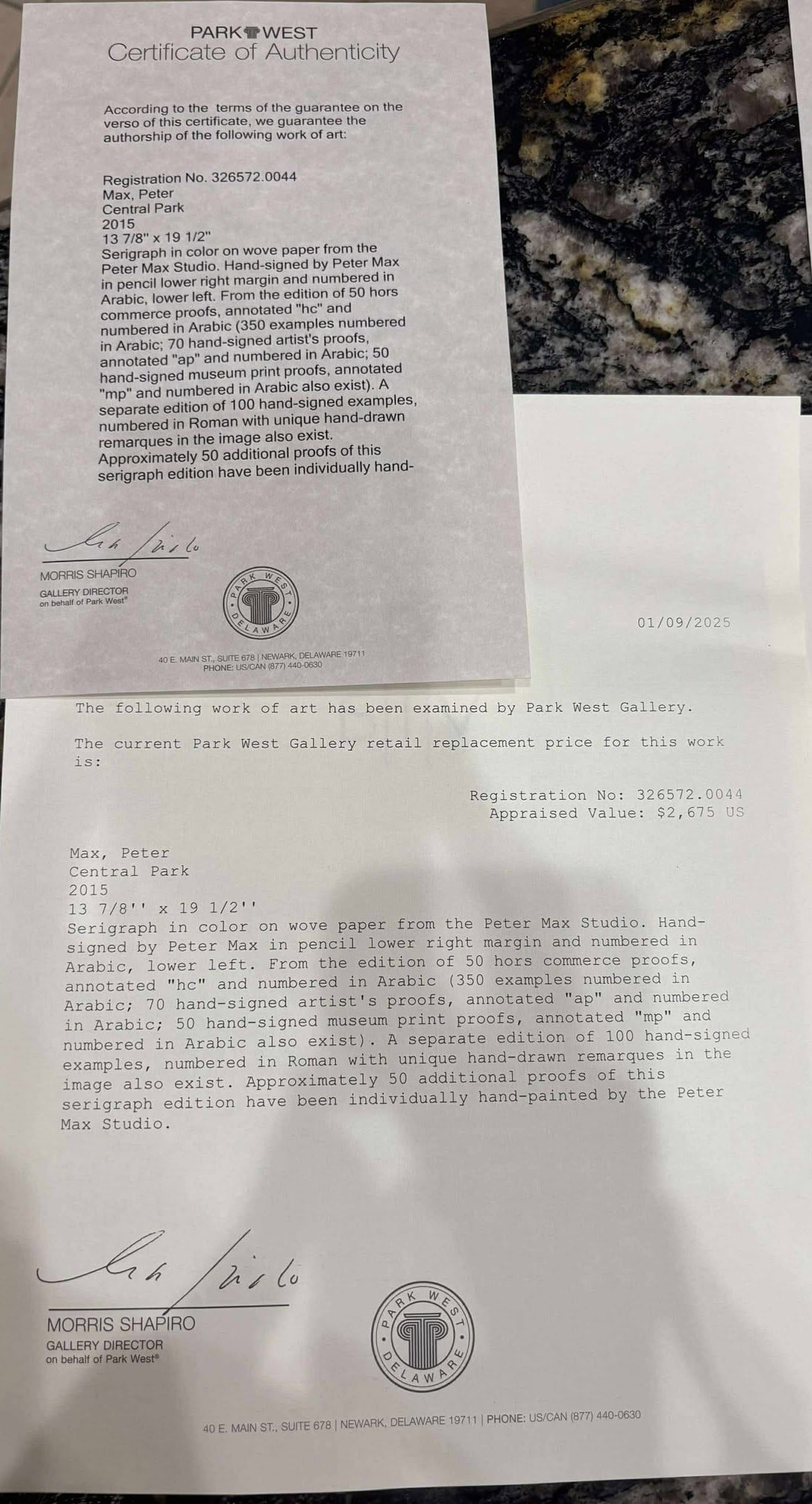 Peter Max "Central Park" - 2