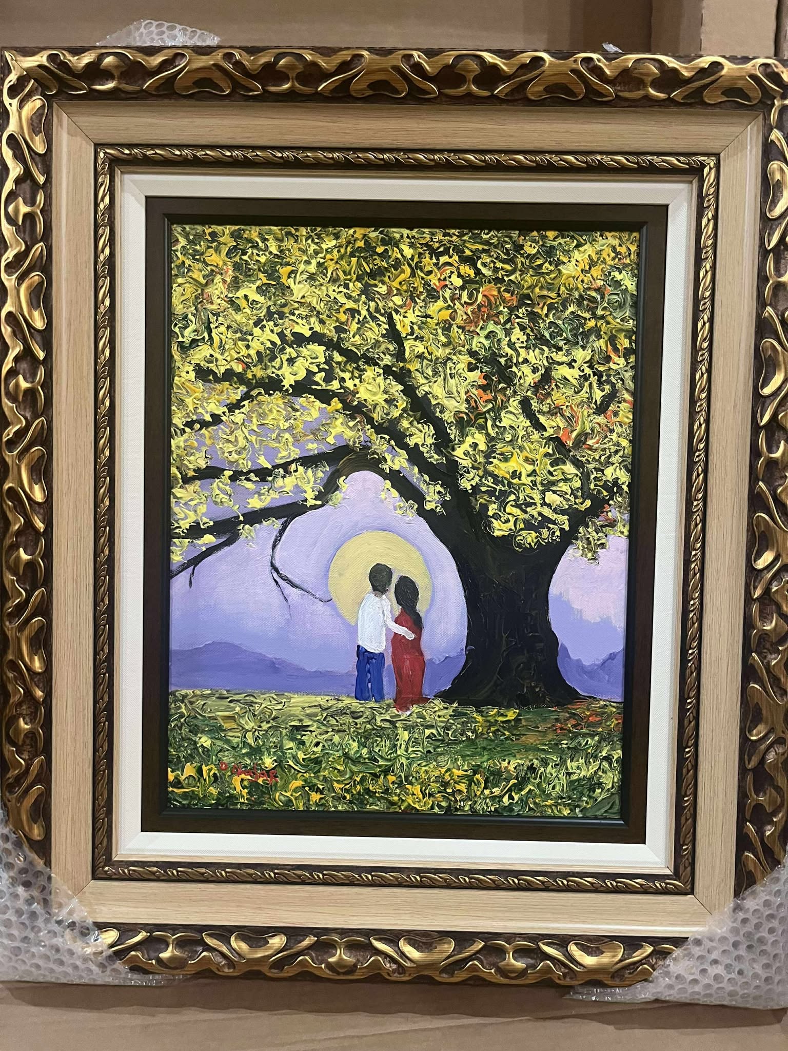 David Najar "Couple Sunset": David Najar "Couple Sunset" 2023 20" x 16 1/8" image size Giclee in color paper. Hand-signed by the artist. Gallery framed, COA, Appraisal