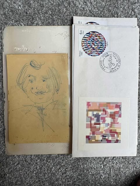 Self portrait small: Yacoov Agam Small self portrait from the estate of Hunter Barker