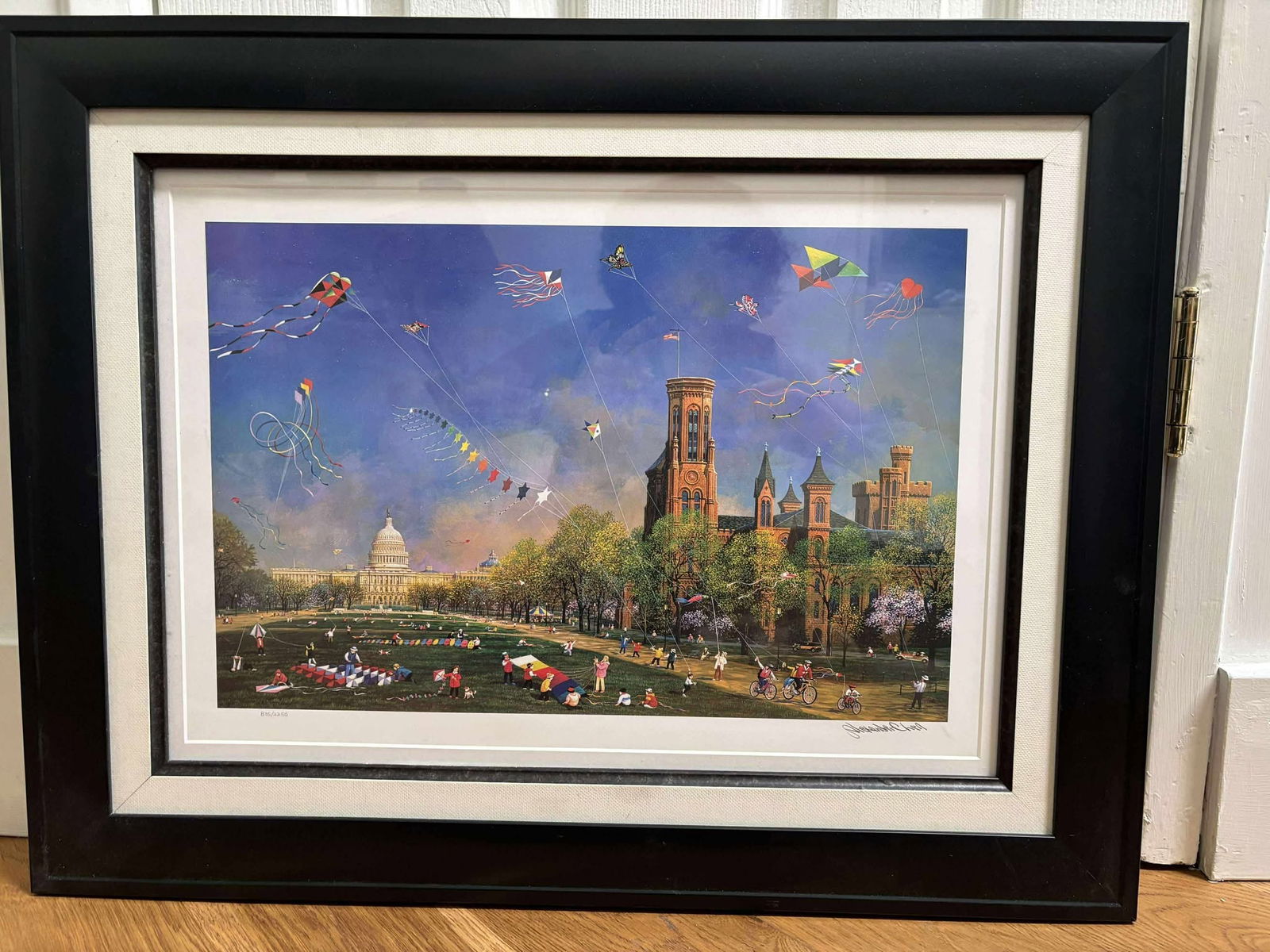 Alexander Chen "Kite Day in Washington": Alexander Chen "Kite Day in Washington" 2016 11 1/2" x 17 1/2" image size seriolithograph in color on paper. Hand-signed in pencil lower right by the artist. Gallery framed, COA,