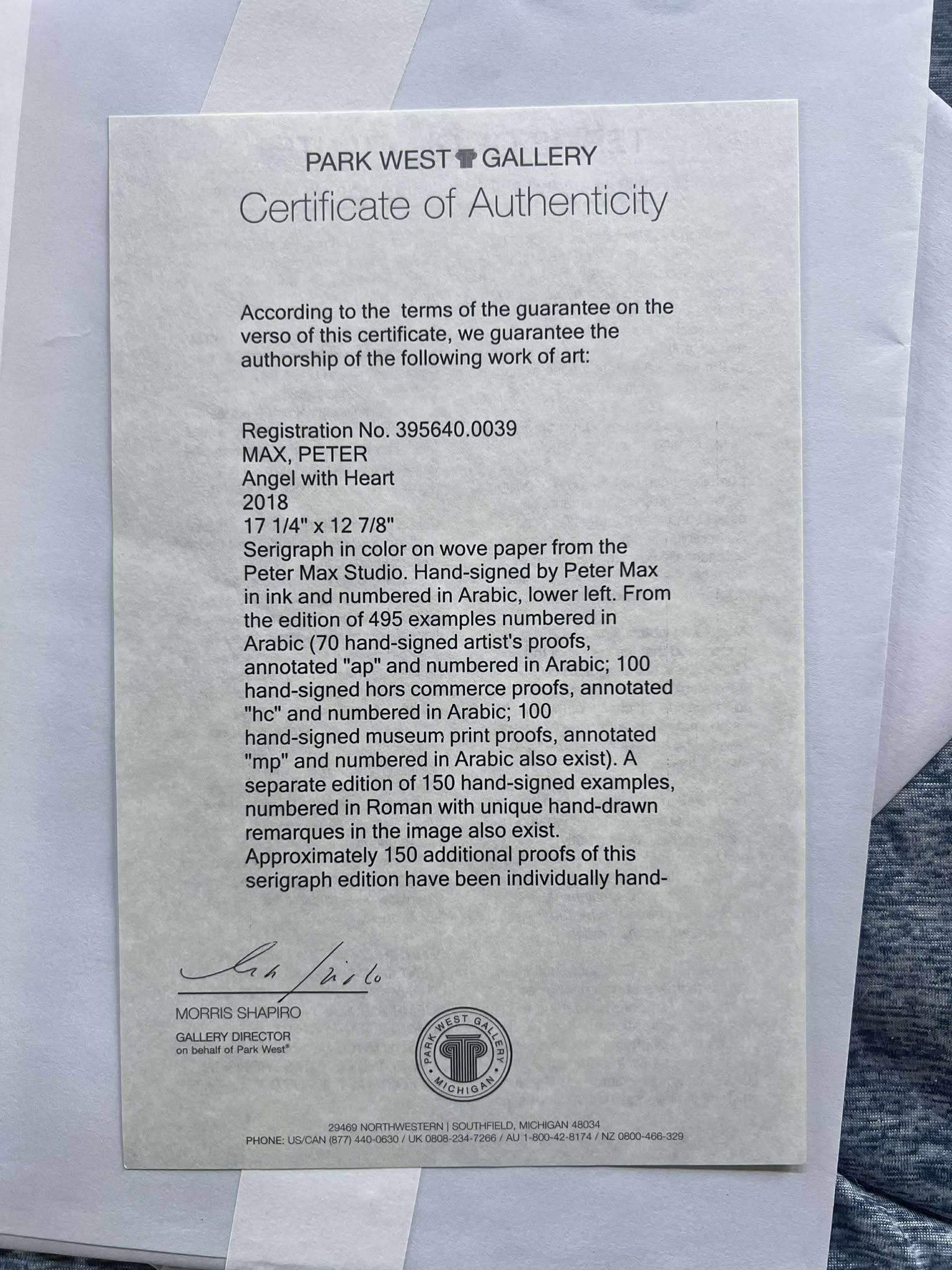 Peter Max Angel With Heart - 2