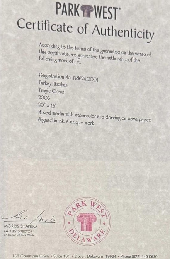 Itzchak Tarkay Tragic Clown - 2