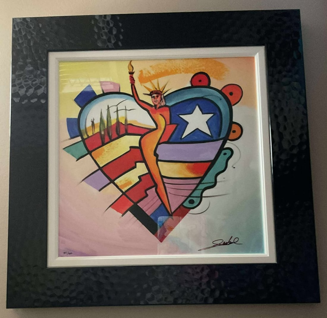 Alfred Gockel Lady Liberty: Alfred Gockel "Lady Liberty" 2017 17" x 17" image size Dye Sublimation on aluminum. Hand-signed in pigment lower right by the artist. Gallery framed, COA, Appraisal, AG