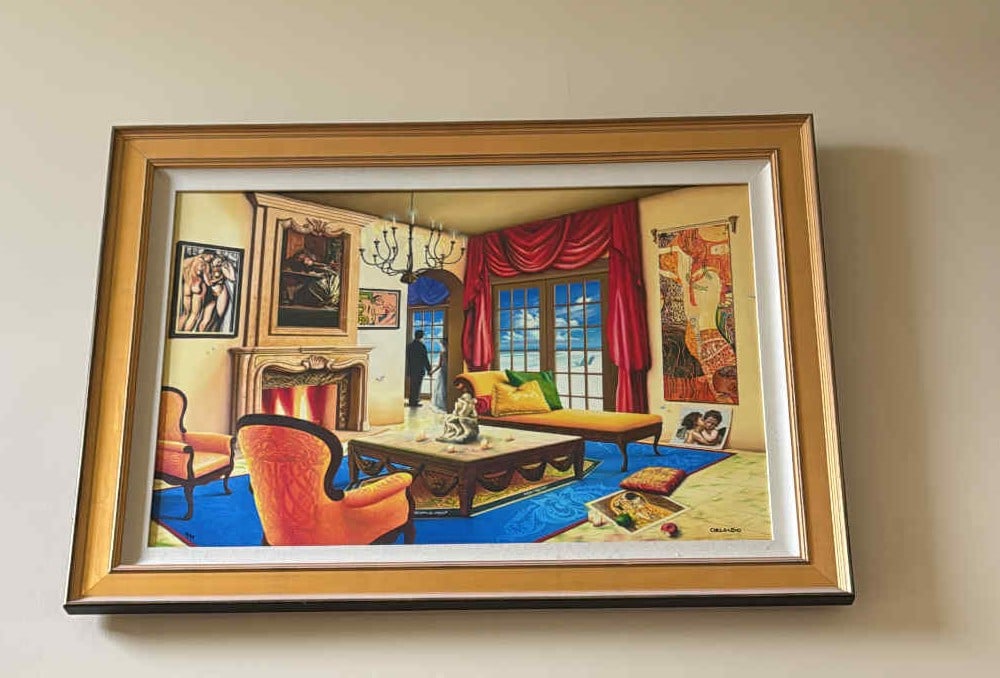 Orlando Love Story: Orlando "Love Story" lithograph on canvas Giclee. No paperwork