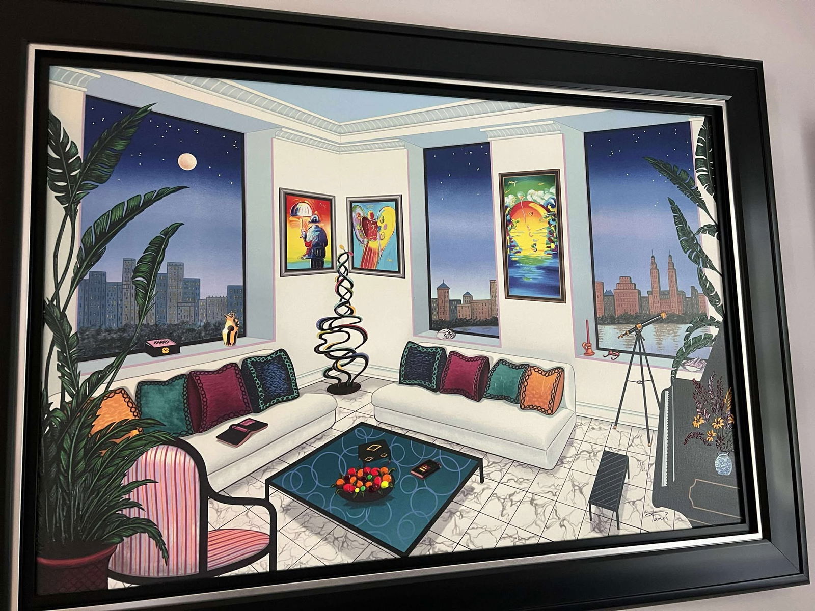 Fanch (Francois Ledan) New York Moonscape II: Fanch (Francois Ledan) "new York Moonscape II" 2016 28" x 42" image size Giclee in color with hand-embellishment on canvas. Hand-signed in pigmanet lower right by the artist. Gallery framed,