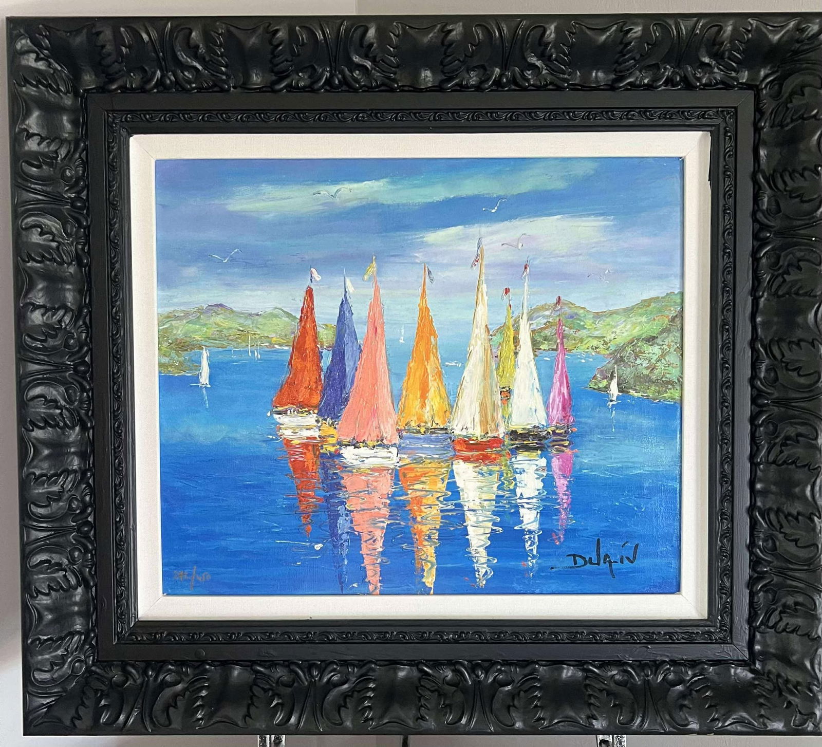 Duaiv Sailboats: Duaiv 26" x 24" Giclee on canvas with hand embellishment no paperwork. GP
