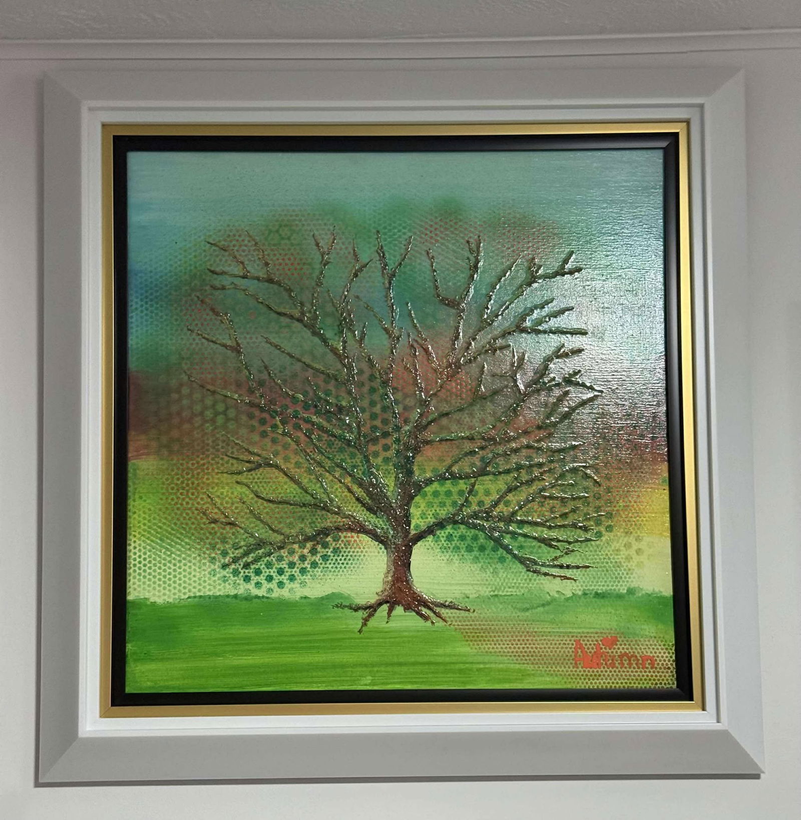 Autumn Deforest Vivid Summber Ver XI num 1: Autmun De Forest "Vivid Summer Ver. XI #1" 2015 24" x 24" image size Acrylic painting on canvas. Hand-signed in pigment lower right by the artist. Signed and dated on the verso. The artist had placed