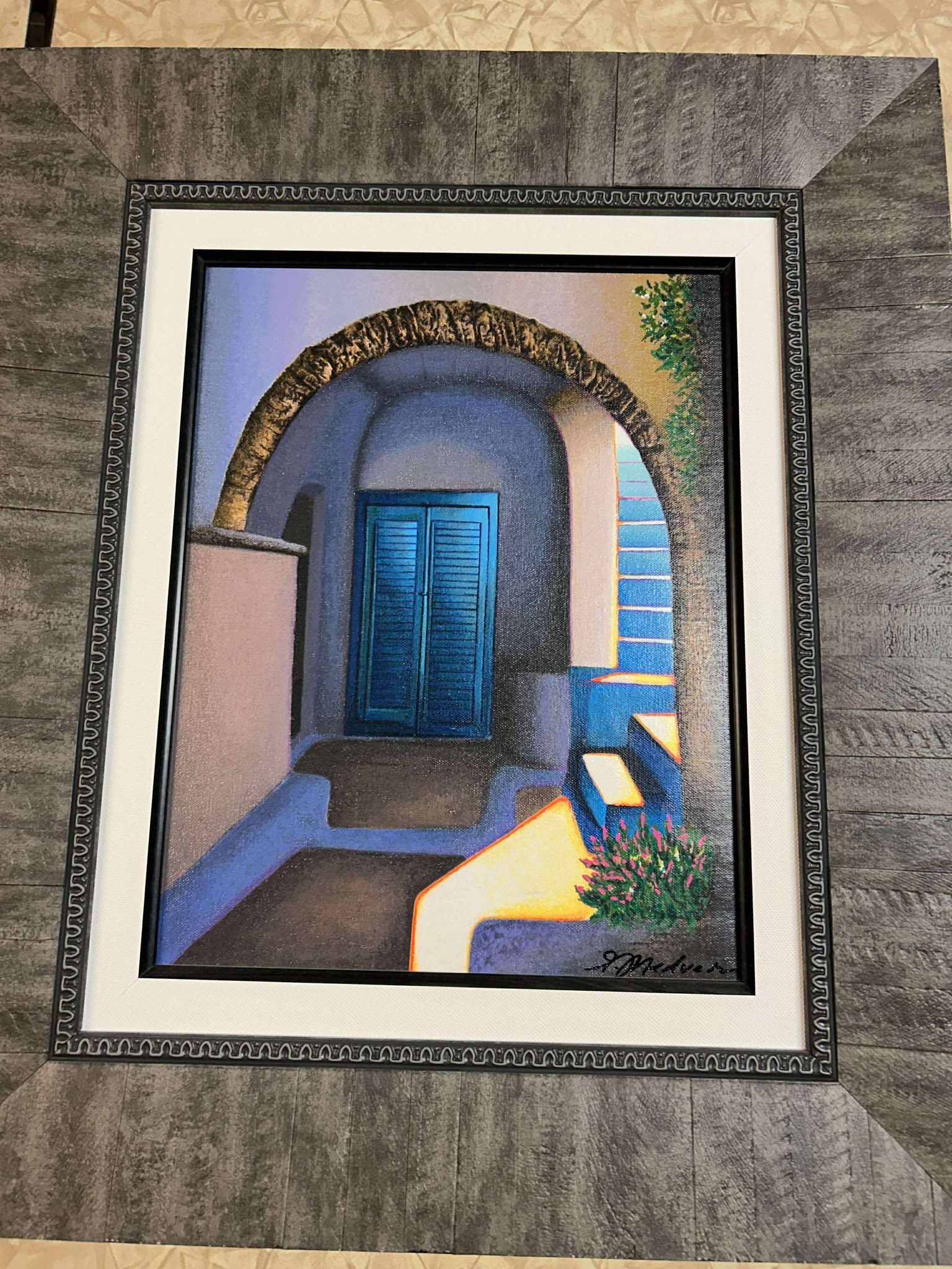 Igor Medvedev Enclosed: Igor Medvedev "Enclosed" 2001 16 1/2" x 12 3/4" serigraph in color on canvas. Signed in ink, numbered on verso. Gallery framed, COA, CR