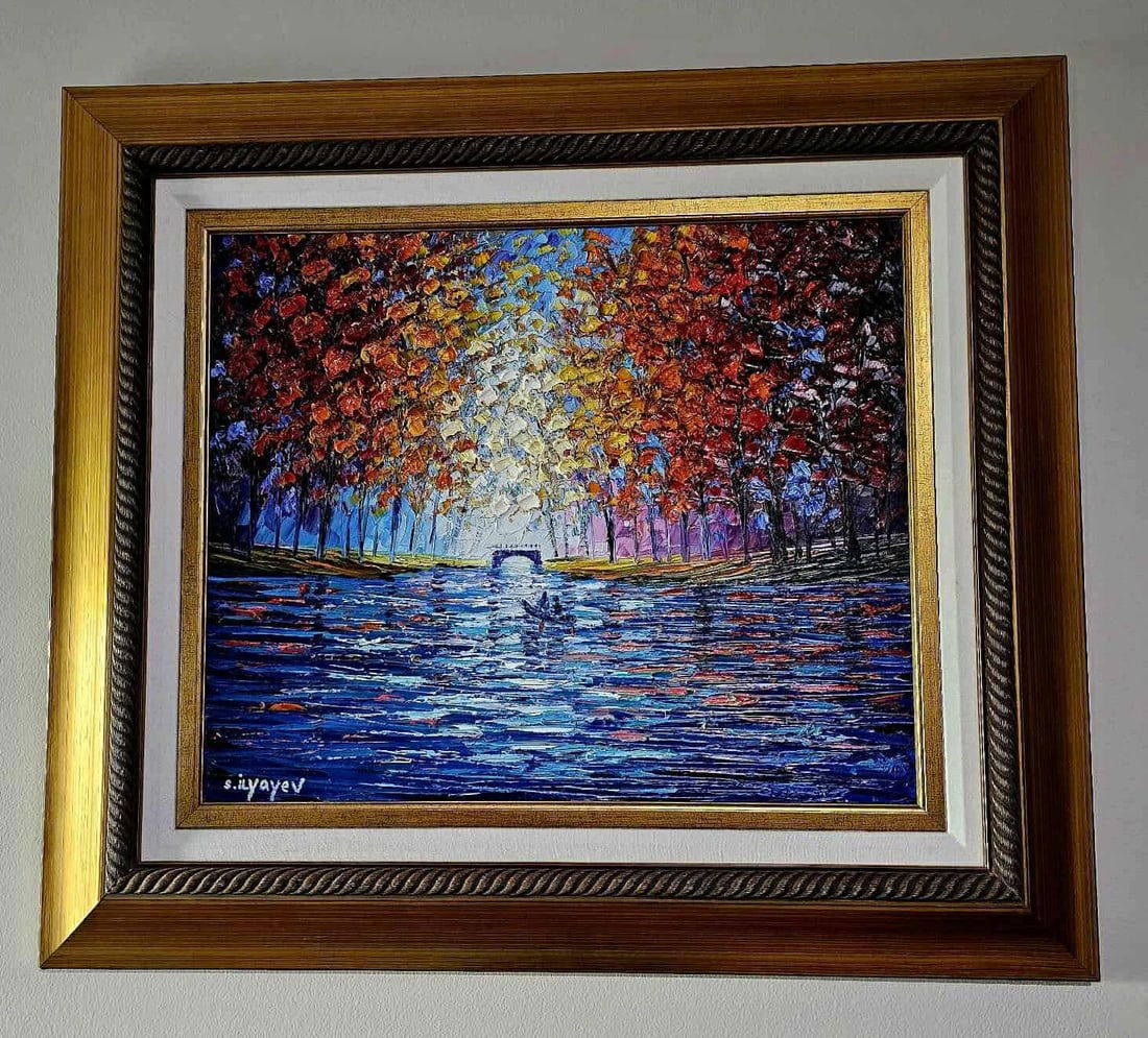 Slava Ilyayev Open Water: Slava Ilyayev "Open Water" Unique 2015 20" x 24" image size Oil painting on canvas. Hand-signed in pigment lower left by the artist. A Unique work. Gallery framed, COA, Appraisal. JB