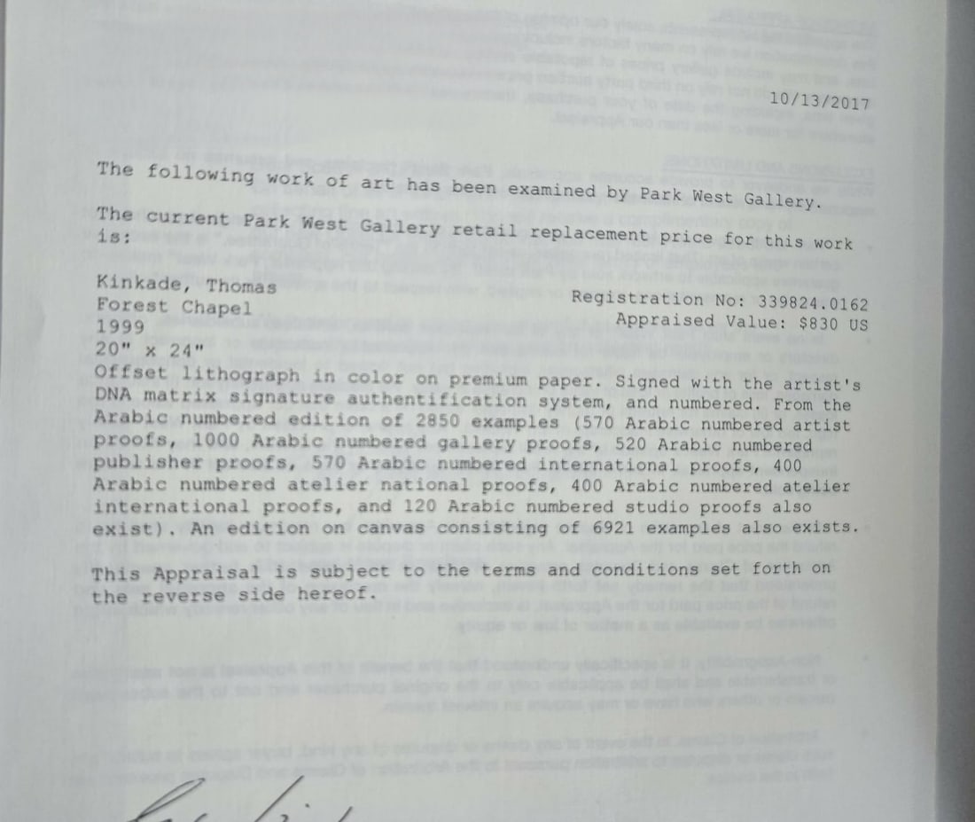 Thomas Kinkade Forest Chapel - 2