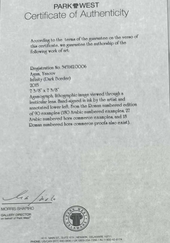 Yaacov Agam Infinity (Dark Border) - 4