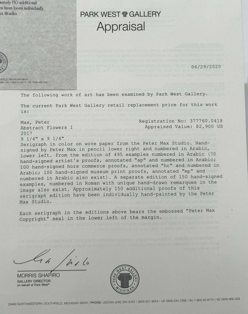 Peter Max Abstract Flowers I - 5