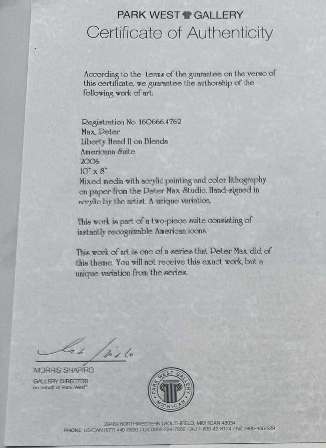 Peter Max Liberty Head II on Blends - 4