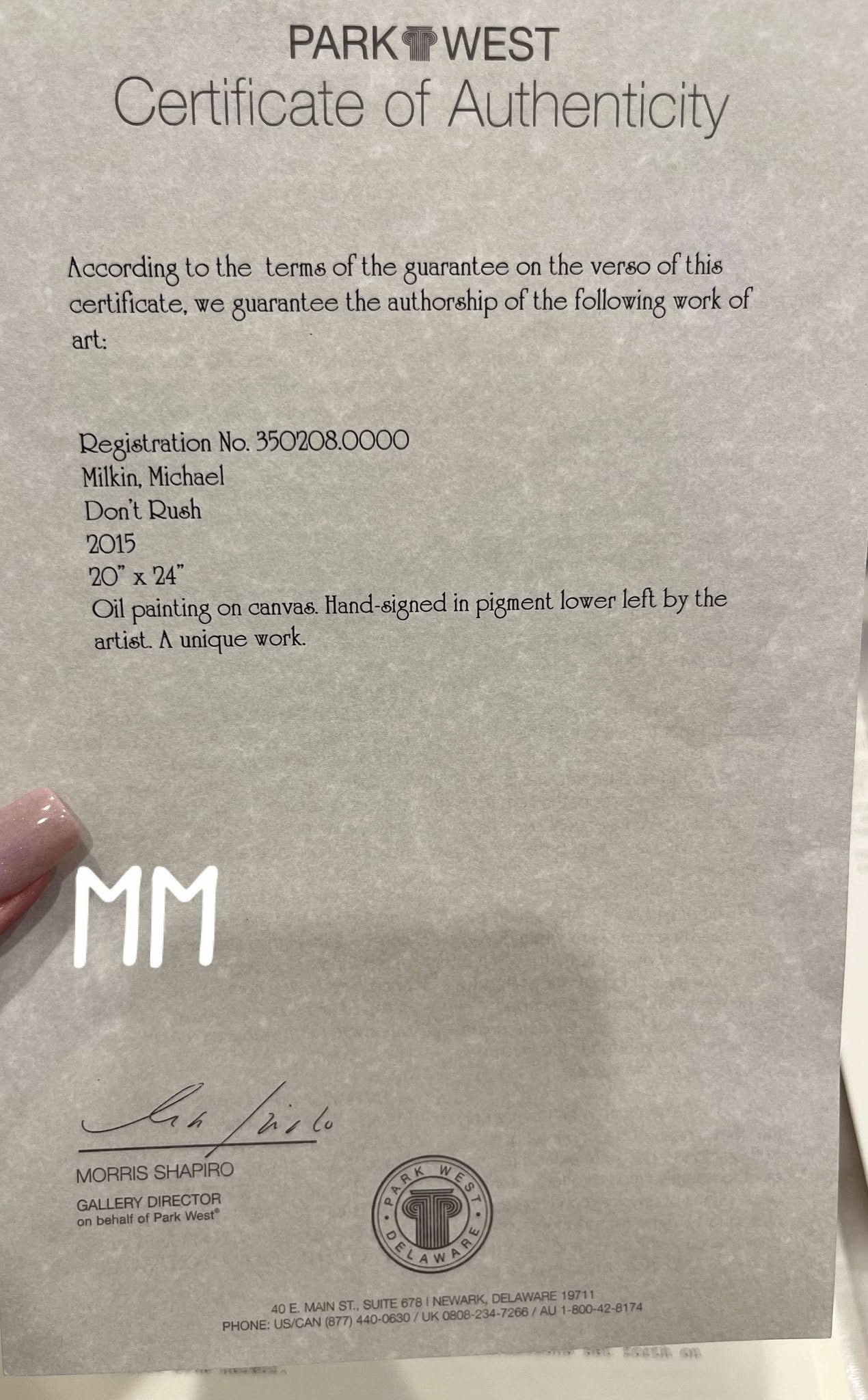 Michael Milkin Dont Rush Unique - 2