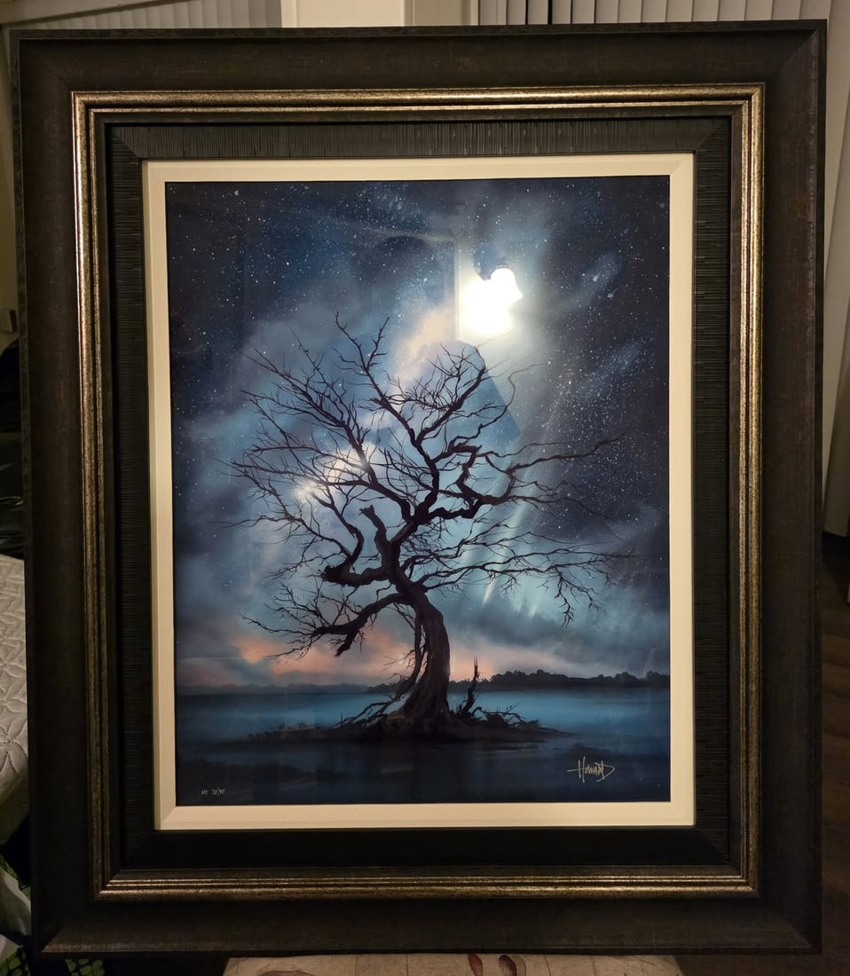 Ashton Howard Sandy Roots: Ashton Howard "Sandy Roots" 2021 25" x 20" image size Digital multiple on aluminum through dye sublimation. Hand-signed by the artist. Gallery framed, COA, Appraisal. JEG