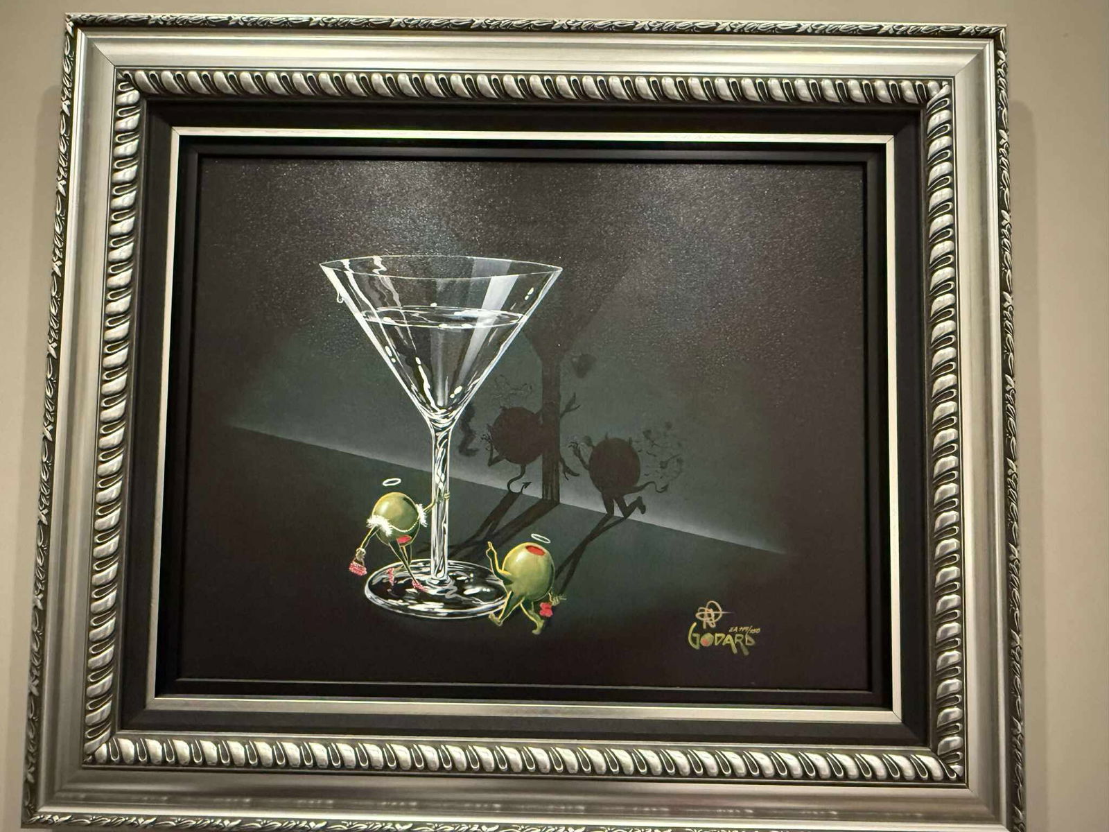 Michael Godard He Devil, She Devil - Devils Tail: Michael Godard "He Devil, She Devil - Devil's Tail" 21" x 26 7/8" image size. Giclee in color wth hand-embellishment on canvas Hand signed in pigment by the artist. Gallery Framed. COA. Appraisal. GL