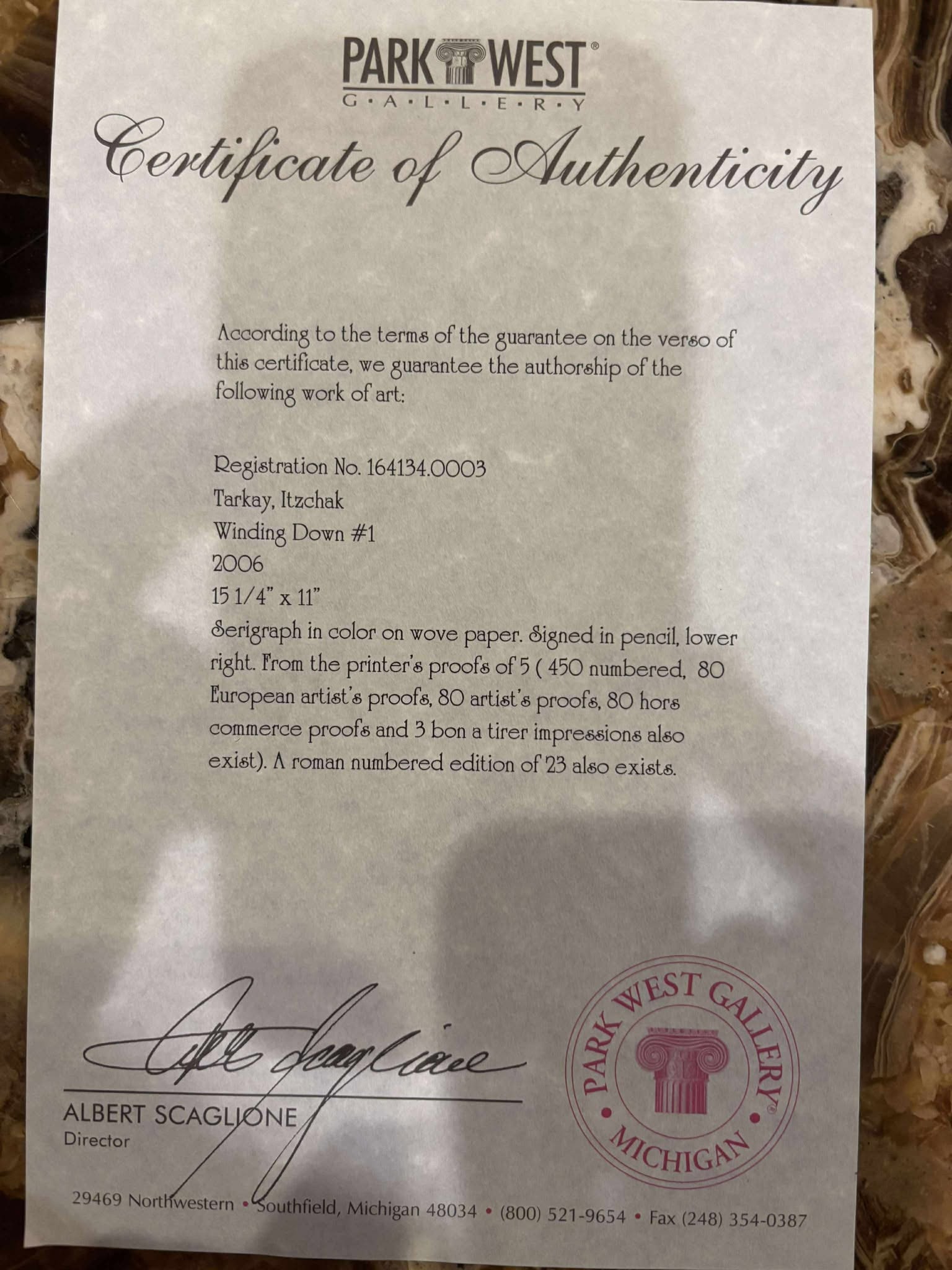 Itzchak Tarkay Winding Down num 1 - 2