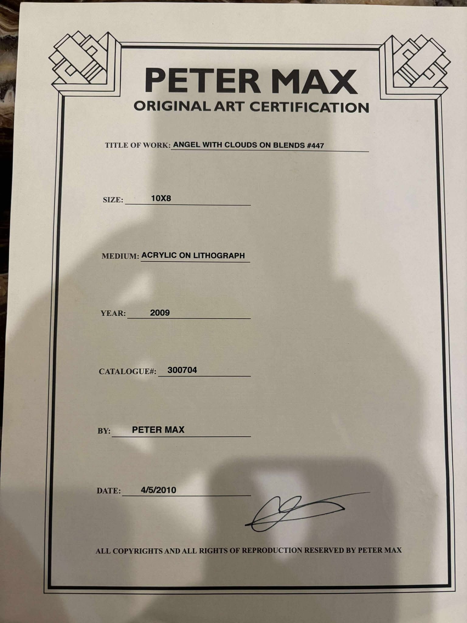 Peter Max Angel with Clouds on Blends num 447 - 2