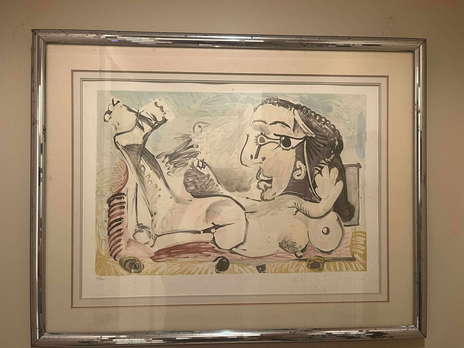 Pablo Picasso Reclining woman (Femme Couchee): Pablo Picasso "Reclining Woman"
