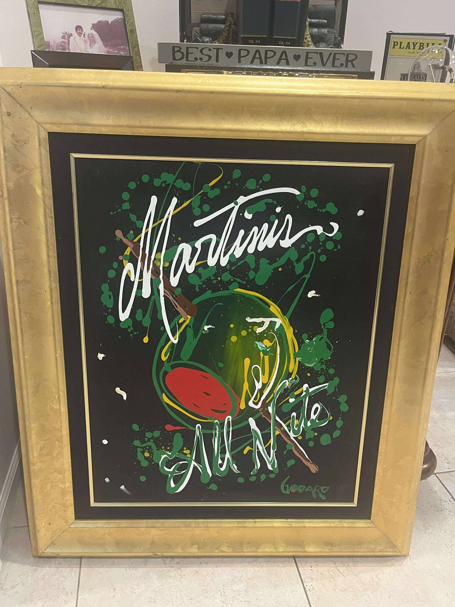 Michael Godard Martini's all night: Michael Godard Martini's all night No Paperwork, damage to canvas