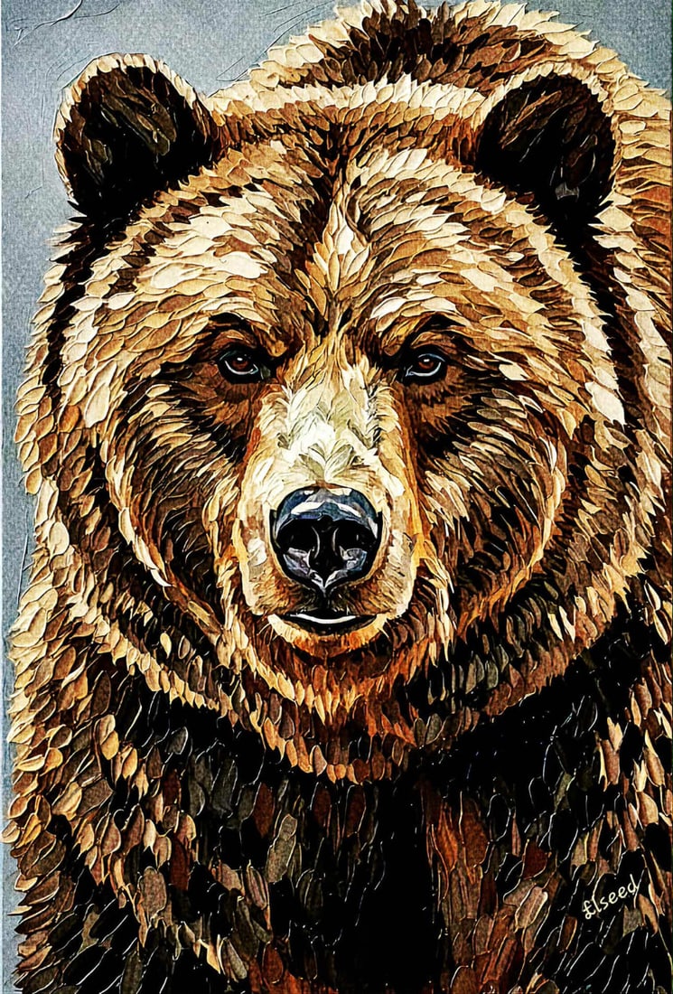 Elseed Bear: Elseed "Bear" Giclee on canvas unframed 16" x 22"