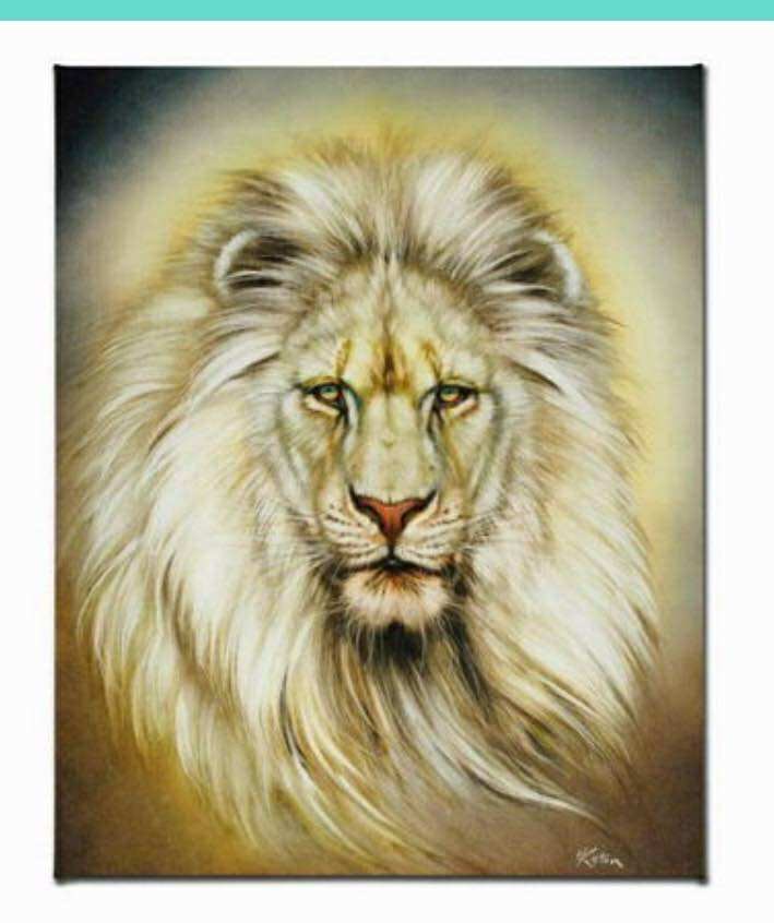 Martin Katon White Lion: Martin Katon "White Lion" limited edition Giclee on canvas numbered and signed by the artist. Gallery wrapped includes letter of authenticity. 16" x 20" unframed