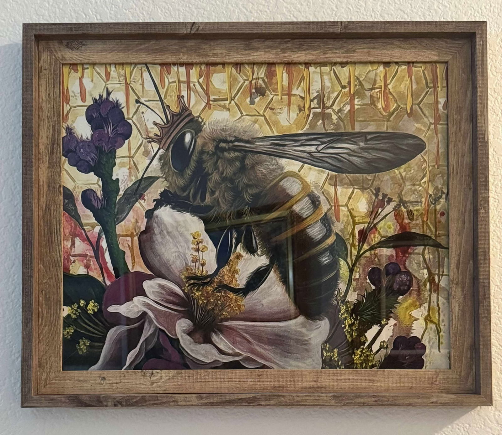 Cruz Queen Bee: Cruz Queen Bee Giclee framed. 15.5" x 19.5"