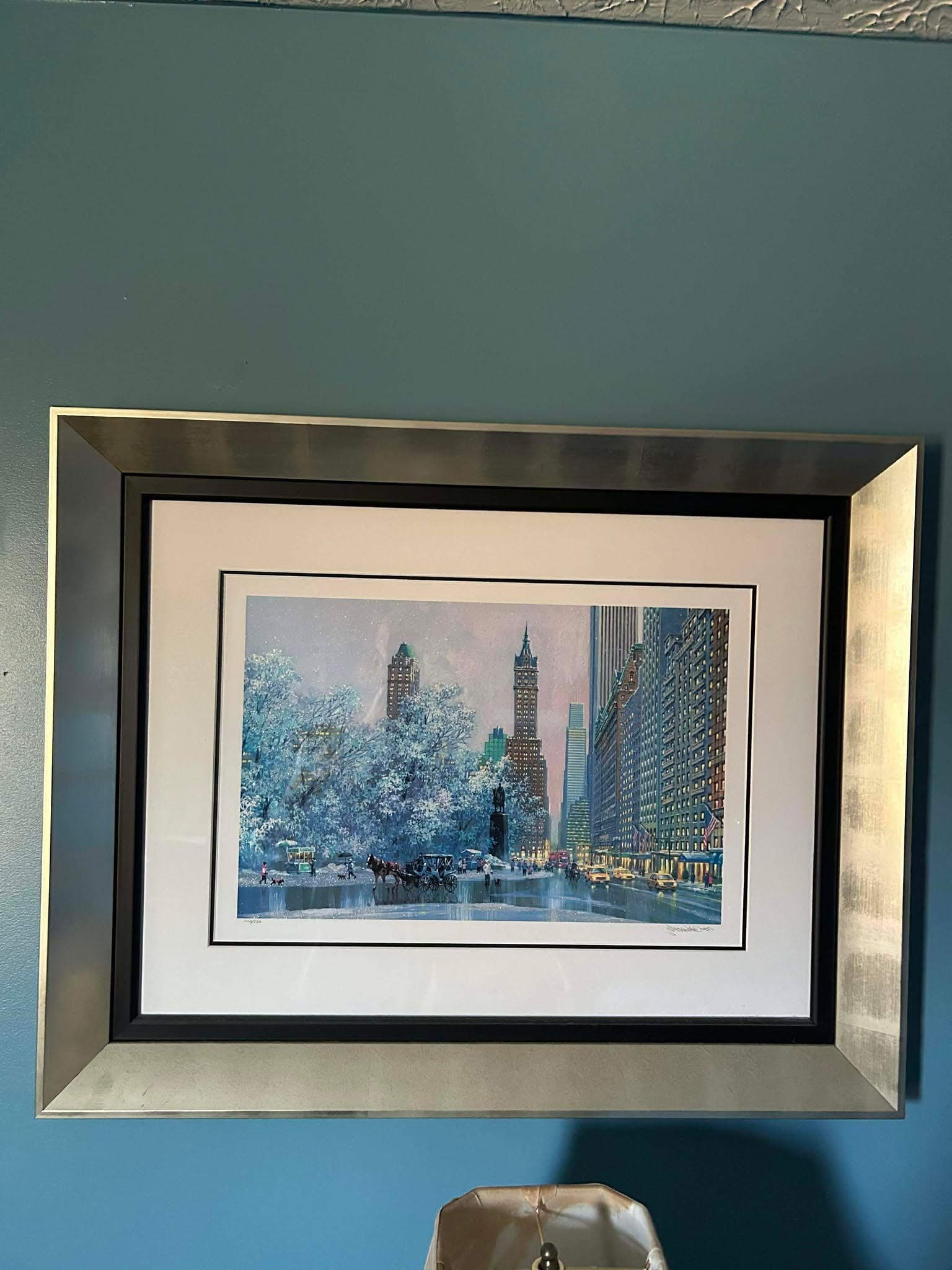 Alexander Chen Central Park South and Center Drive: Alexander Chen "Central Park South ad Center Drive" 11 1/'2 x 17 1/2 Seriolitograph in color on paper. Hand signed by artist in pencil lower right martin and numbered in Arabic lower left margin. 