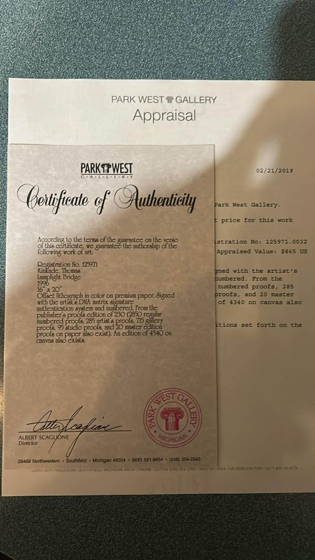 Thomas Kinkade Lamplight bridge - 2