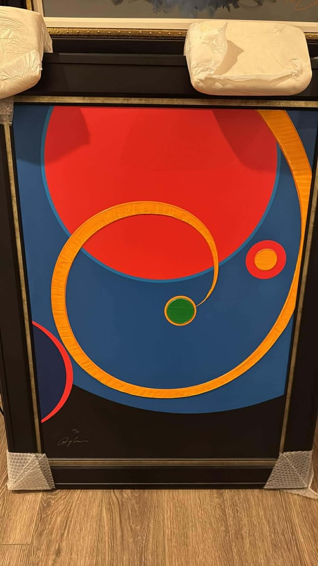 Dominic Pangborn Modern Miracle: Dominic Pangborn "Modern Miracle" 2006 37 3/4" x 27 1/2" image size hand-embellished giclee in color on canvas. Signed in ink. Gallery framed, coa, appraisal. BS