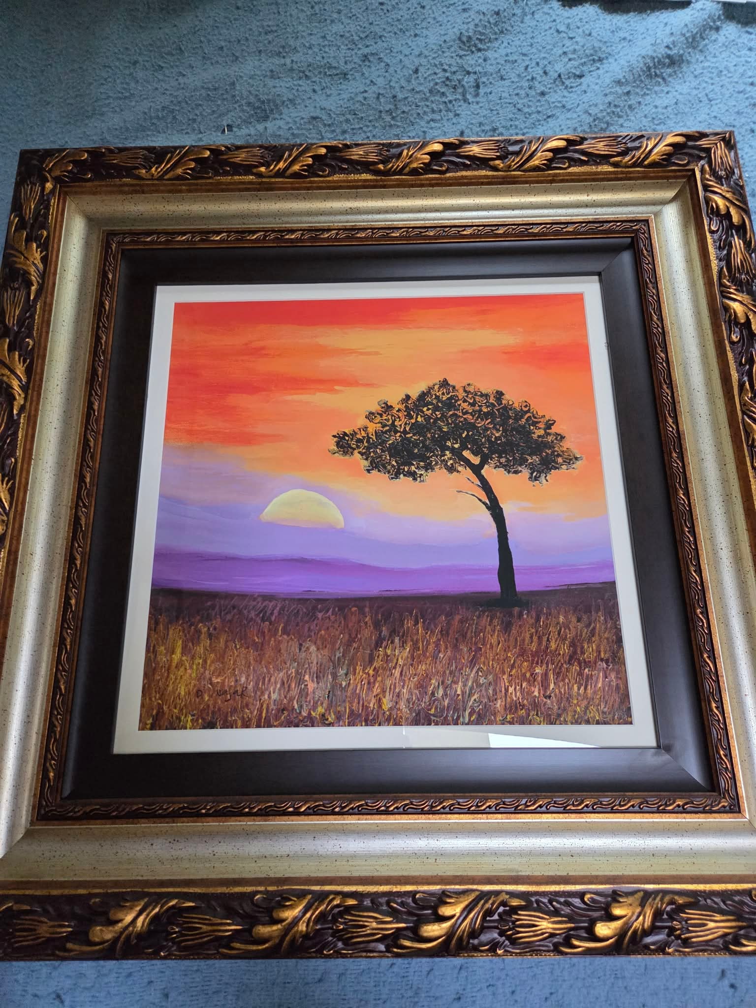 David Najar After A Long Day: David Najar "After a Long Day" 18" x 18" image size. Giclee in color on paper. Hand signe din pencil lower left by the artist. Gallery framed. COA, Appraisal. NDR